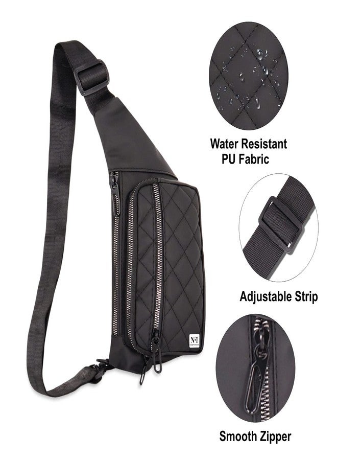NFI essentials Waist Chest Bag for Men Women Belt Sling Pouch Crossbody Unisex Crossover Fanny Pack One Side Travel Hiking Zip Bag Multipurpose Adjustable Strap Shoulder Running Bag - Image 3
