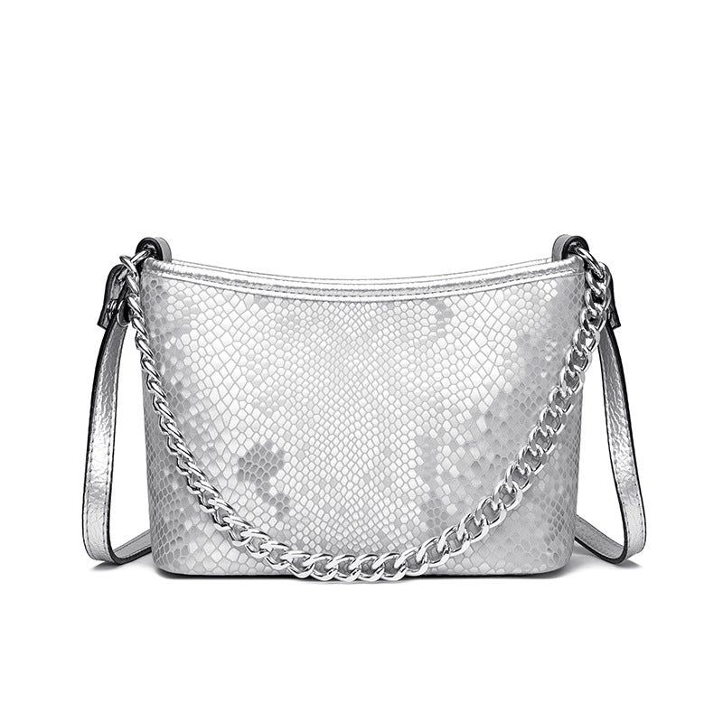 Snakeskin Bucket Bag Fashion Niche Chain Bag High-End Sense Ins Gradient Shoulder Bag For Women - Image 1