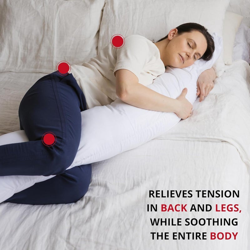 MINICAMP وسادة الحمل العضوية الأولى للنوم وإرضاع الأطفال مصنوعة من حشوة كابوك الطبيعية وسادة مريحة للتمريض والدعم أثناء الحمل للذين ينامون على الجانب مع غطاء قابل للإزالة - Image 4