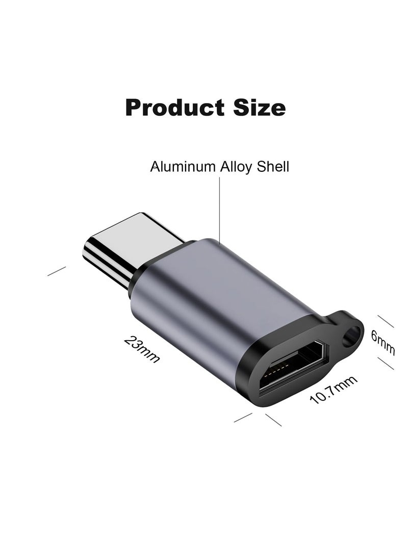 GNAFOTU Micro USB 2.0 to USB C Adapter (4 Pack), Micro USB Female to USB Type C Male Converter Connector Support Charge Data Sync for Galaxy Type-C Phones, Tablets and More (Grey)  - Image 2