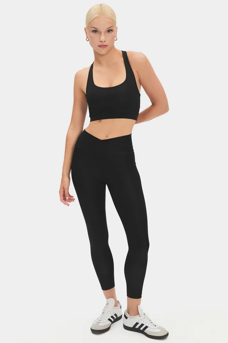 JUNE Women's Halter Neck Anthracite Lightly Supported Back Detailed Covered Sports Bra