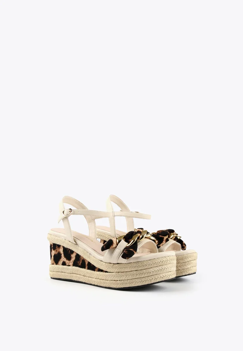 Lola Casademunt Animal print wedge sandals