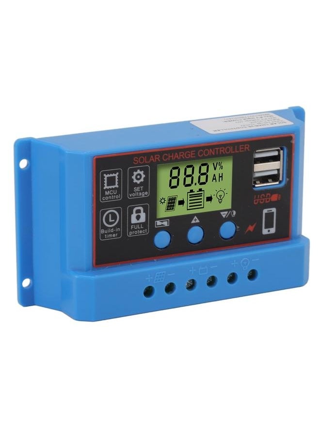 NIBEMINENT - 12V 24V Solar Charge Controlle LCD Display Solar Panel Controller for Billboard Warning Light 10A - Image 1