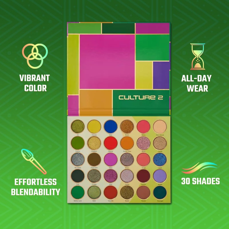 Juvia's Place Culture 2 - Eye Shadow Palette 30 Colors, Long Lasting High Pigment Rich Glitter Natural Smoky Tones Matte Brown Neutral & Shimmering Metallic Makeup Non Fading Beauty Rich Glam - Image 2