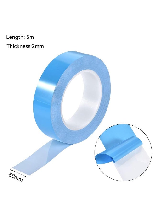 JZS Double Sided Tape Heavy Duty, Extra Large Nano Double Sided Adhesive Tape,Clear Mounting Tape Picture Hanging Adhesive Strips,Removable Tape,2mm x 50mm x 5m,Transparent Film - Image 2
