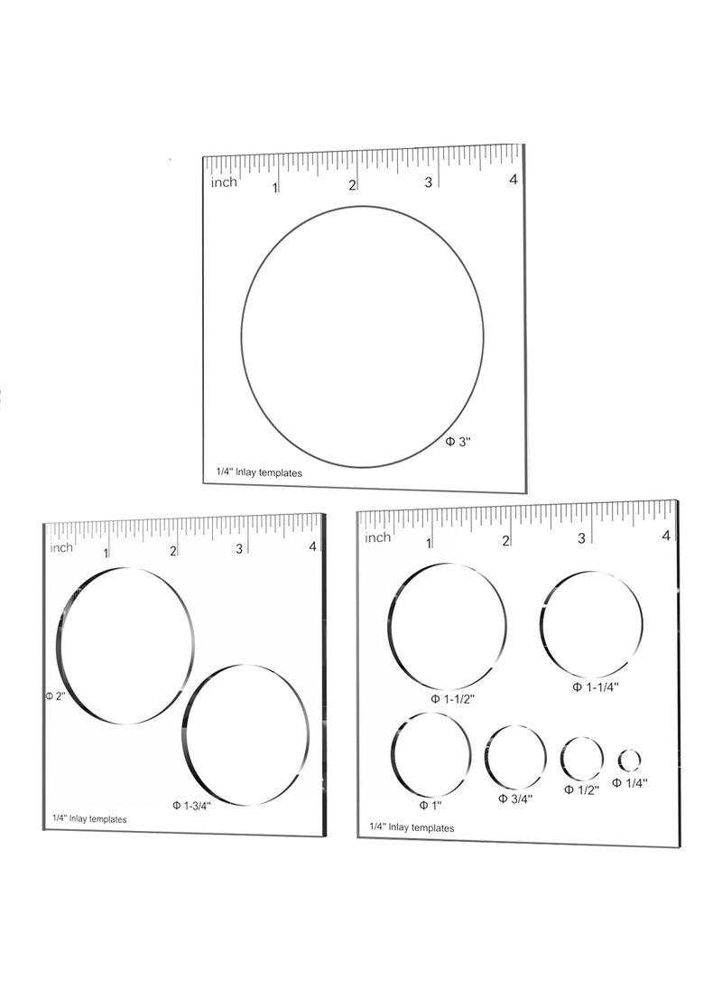 inBovoga inBovoga 3 Pcs Router Templates for Woodworking Circle Jig Router Template Jig Kit Circle Inlay Template Decorative 