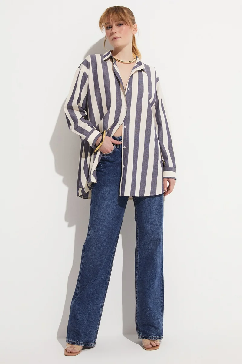 JUNE Bold Striped Shirt
