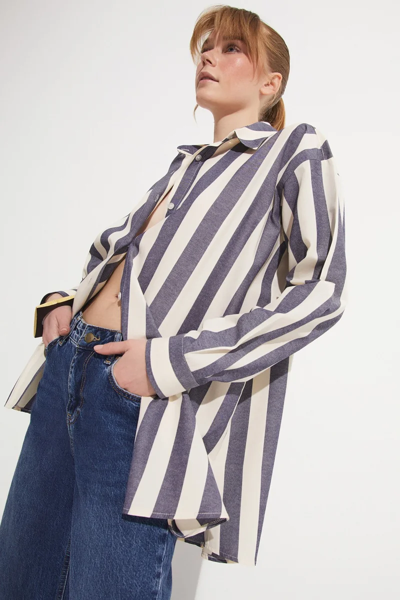 JUNE Bold Striped Shirt
