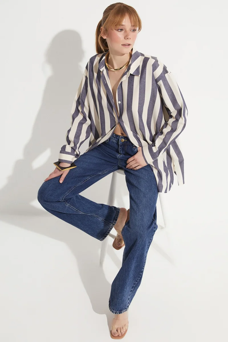 JUNE Bold Striped Shirt
