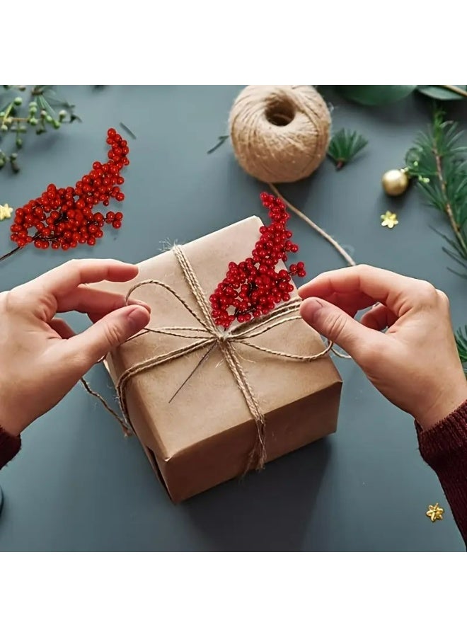 Kandid 10Pcs Artificial Red Berry Stems for Christmas Tree Decorations, Holiday Home Decor, Winter Floral Arrangements - Image 4