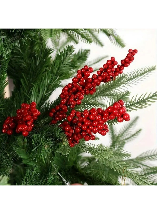 Kandid 10Pcs Artificial Red Berry Stems for Christmas Tree Decorations, Holiday Home Decor, Winter Floral Arrangements - Image 3