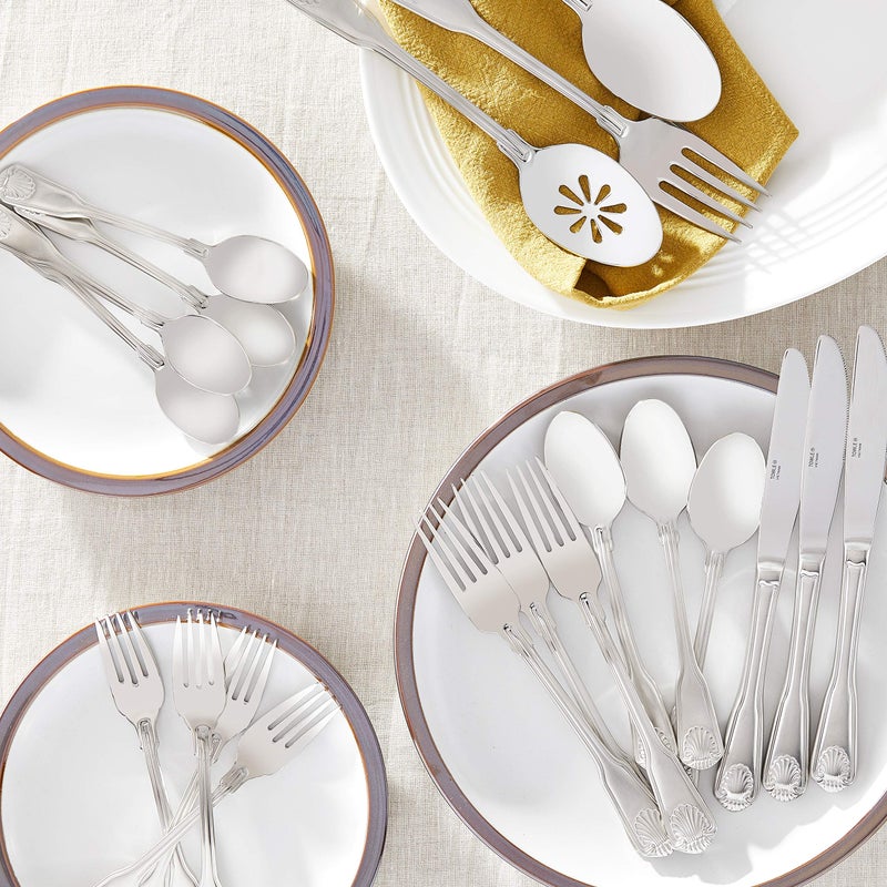 Towle London Shell 45-Piece 18/10 Stainless Steel Flatware Set, Service for 8 - Image 2