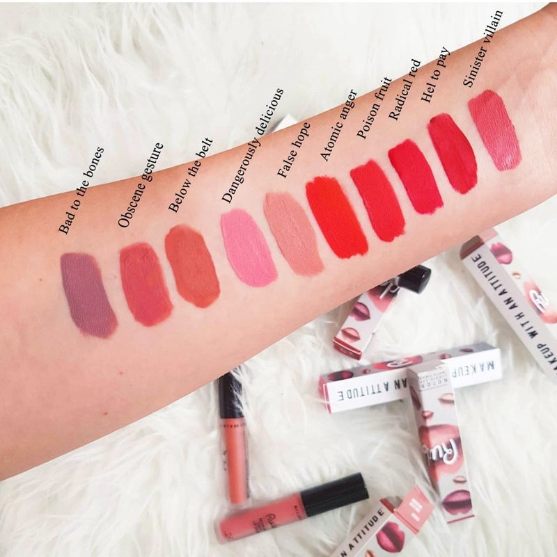 Rude Cosmetics Notorious Rich Long Liquid Lip Color - Hell to Pay Lip Color Women 0.1 oz - Image 3