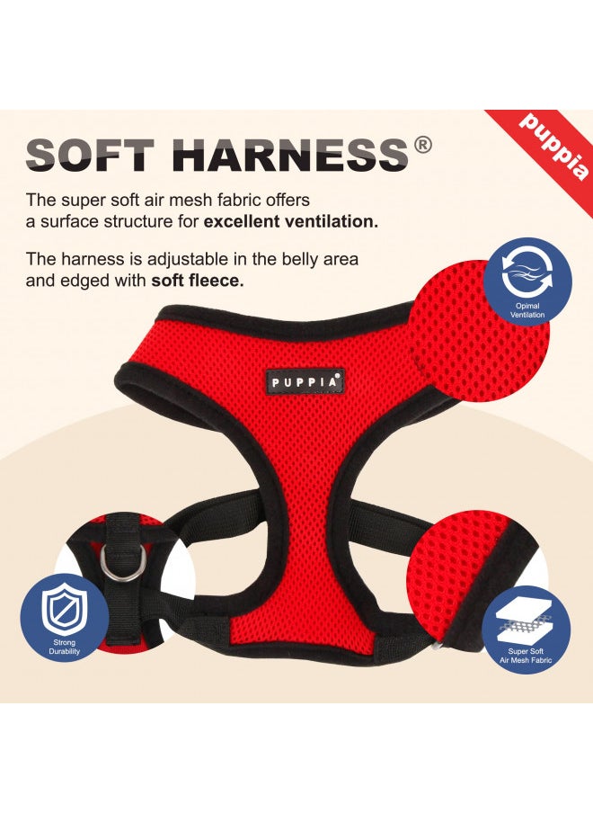 PUPPIA Soft Dog Harness No Choke Over-The-Head Triple Layered Breathable Mesh Adjustable Chest Belt And Quick-Release Buckle, Black, Small  - Image 4