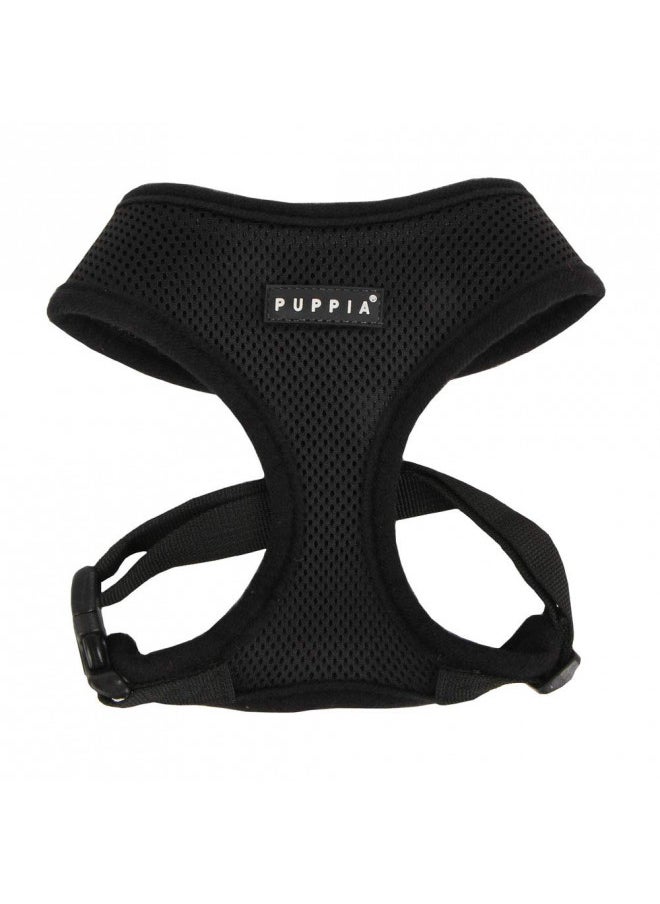 PUPPIA Soft Dog Harness No Choke Over-The-Head Triple Layered Breathable Mesh Adjustable Chest Belt And Quick-Release Buckle, Black, Small  - Image 1