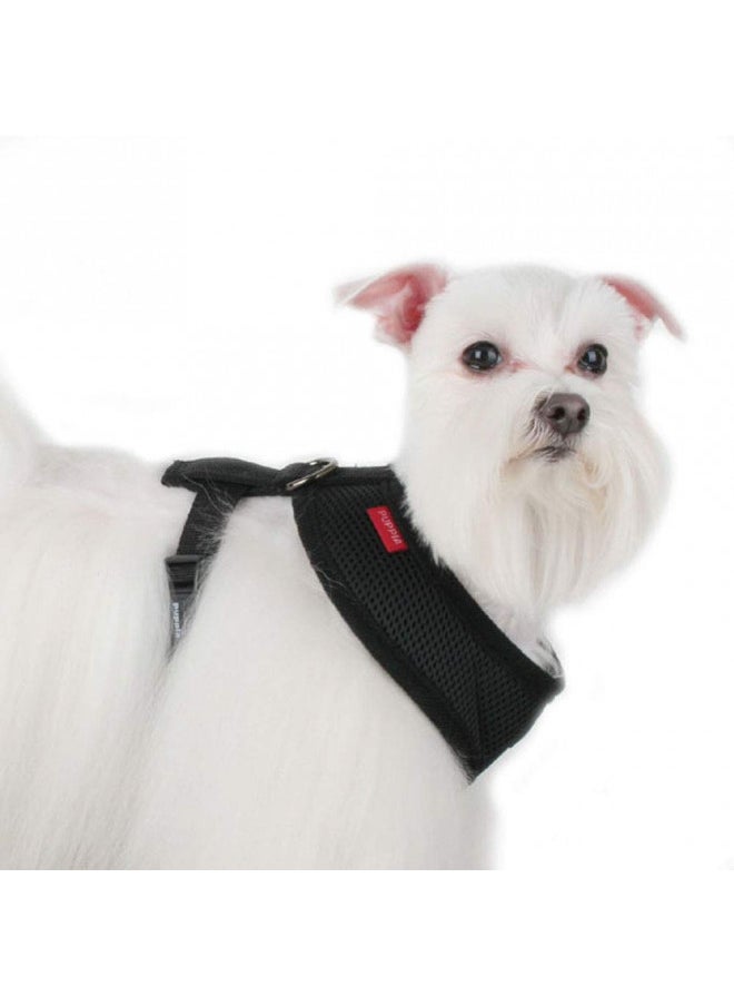 PUPPIA Soft Dog Harness No Choke Over-The-Head Triple Layered Breathable Mesh Adjustable Chest Belt And Quick-Release Buckle, Black, Small  - Image 3
