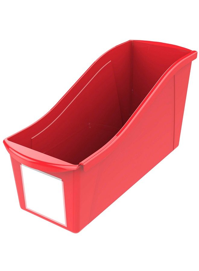 Storex Large Book Bin 14.3 X 5.3 X 7 Inches Red Case Of 6 (71116U06C) 14.3 X 5.3 X 7 Inches 6Pack - Image 3