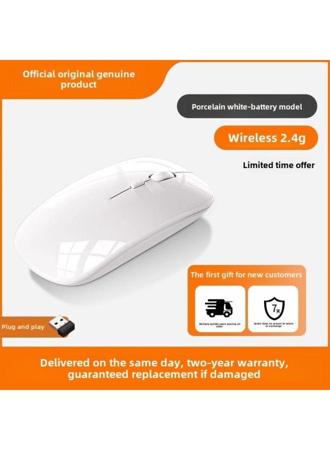 Wireless Silent Voice Mouse Charging Bluetooth For Apple Huawei Xiaomi Lenovo Asus Laptop-Specifications:White/wireless Version  - Official Standard Configuration - Image 1