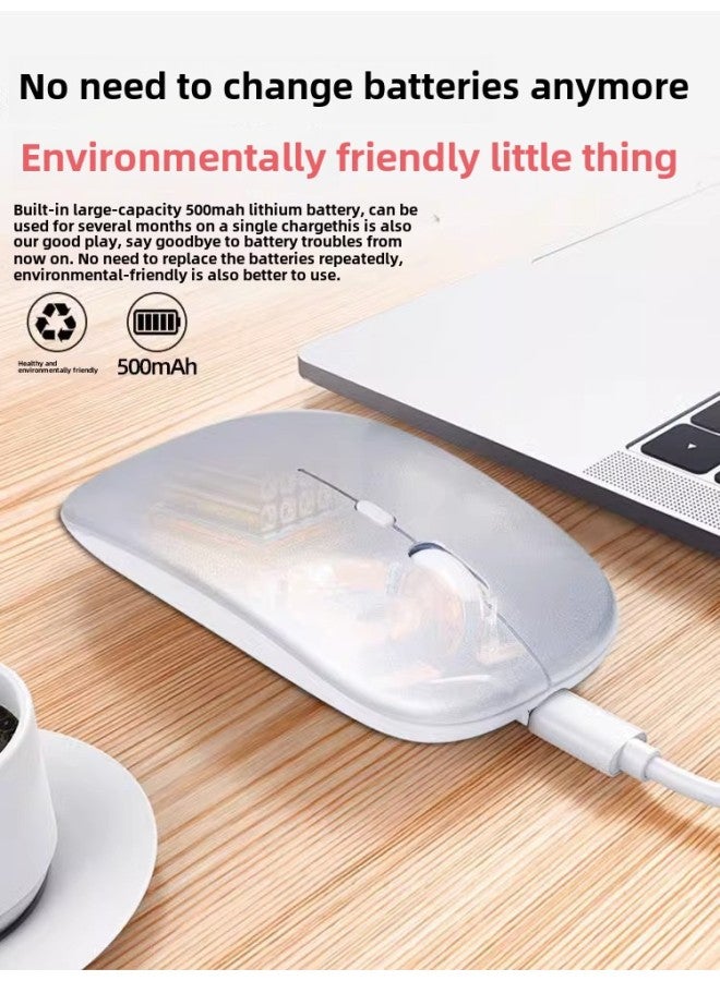 Wireless Silent Voice Mouse Charging Bluetooth For Apple Huawei Xiaomi Lenovo Asus Laptop-Specifications:White/wireless Version  - Official Standard Configuration - Image 3