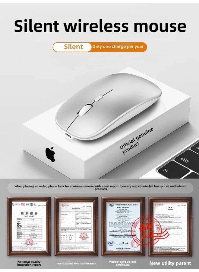 Wireless Silent Voice Mouse Charging Bluetooth For Apple Huawei Xiaomi Lenovo Asus Laptop-Specifications:White/wireless Version  - Official Standard Configuration - Image 2