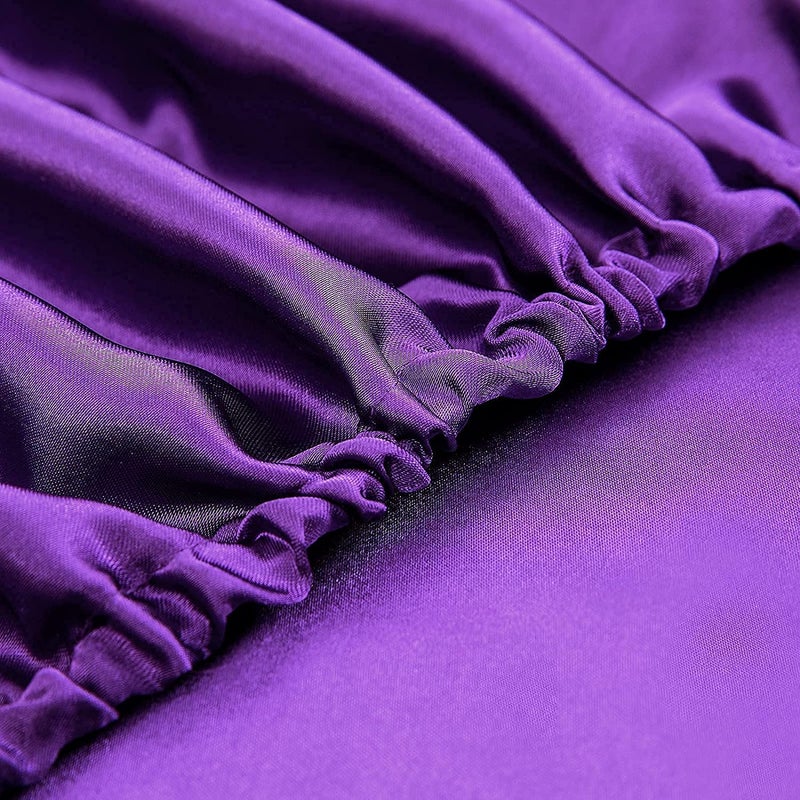 Homiest Purple Satin Fitted Sheet Twin XL Size Fitted Bed Sheet  Deep Pocket Fitted Sheet Only  Luxury & Ultra Soft Bedding Fitted Sheet Single Bottom Bed Sheets Sold Separately - Image 4
