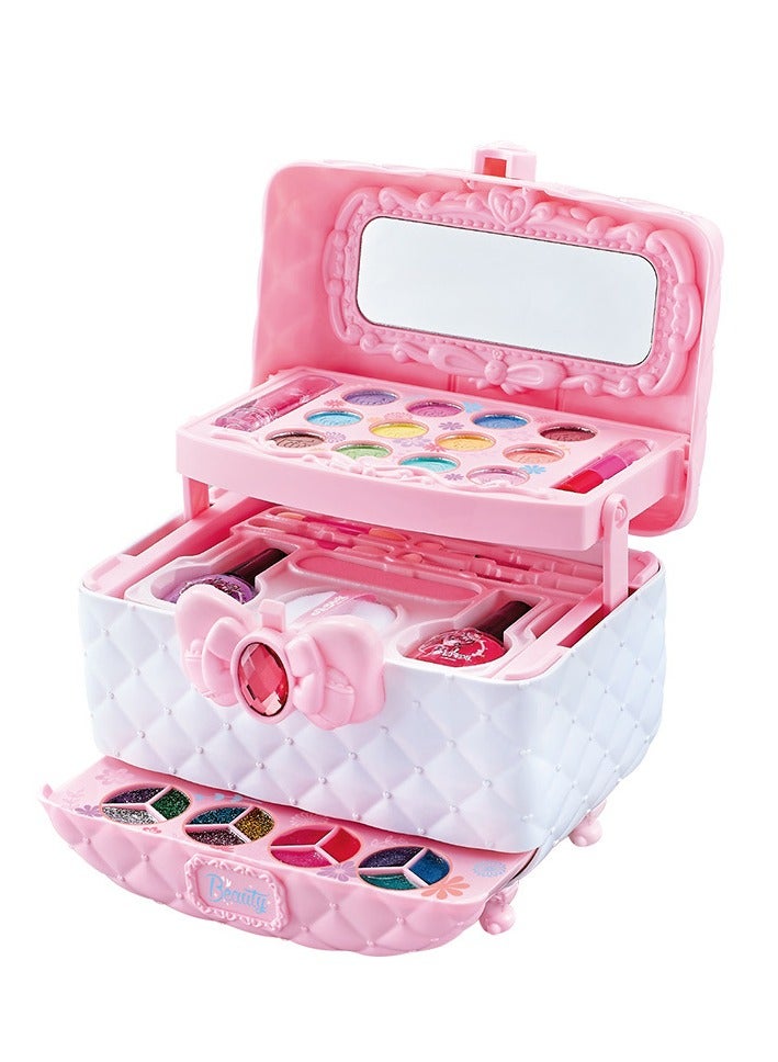 مجموعات مكياج للأطفال البنات، مجموعة مكياج تجميلية مع حقيبة مكياج جميلة، مكياج لعب قابل للغسل للأطفال غير سامة، هدايا ألعاب. - Image 2