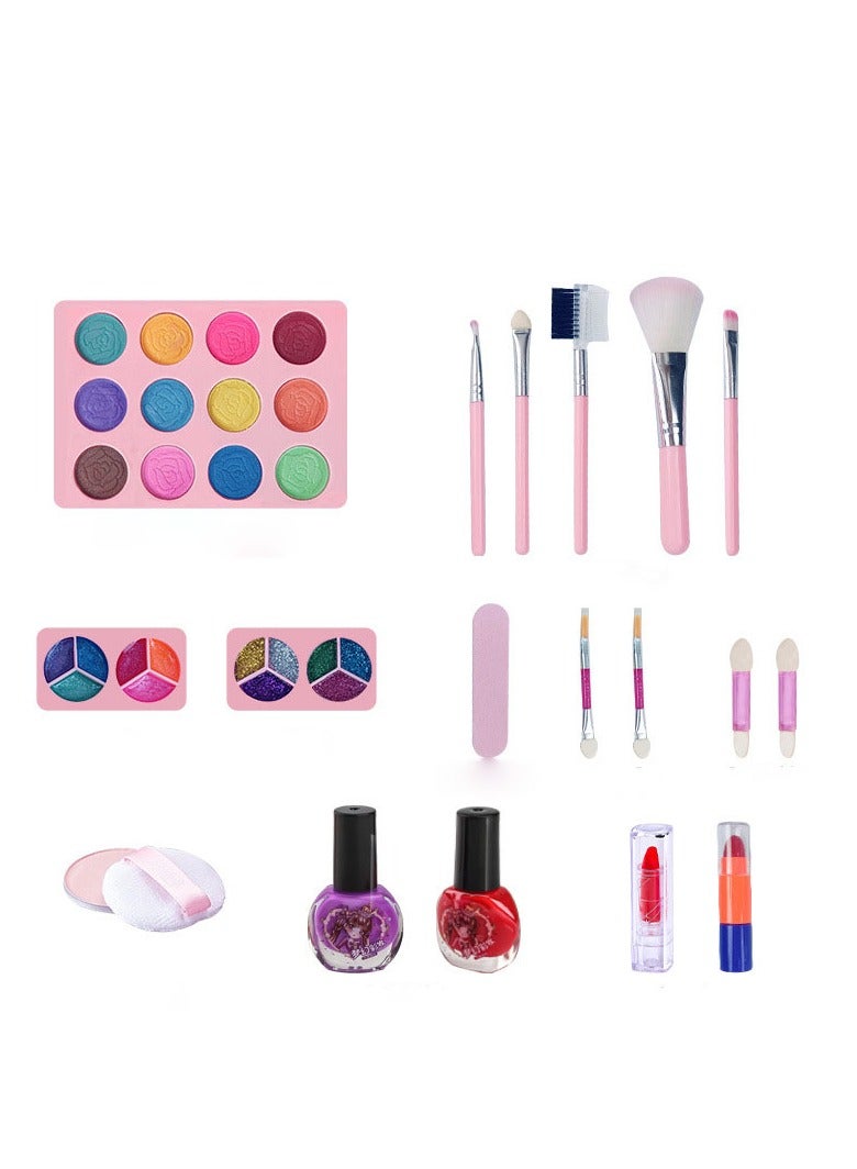مجموعات مكياج للأطفال البنات، مجموعة مكياج تجميلية مع حقيبة مكياج جميلة، مكياج لعب قابل للغسل للأطفال غير سامة، هدايا ألعاب. - Image 5