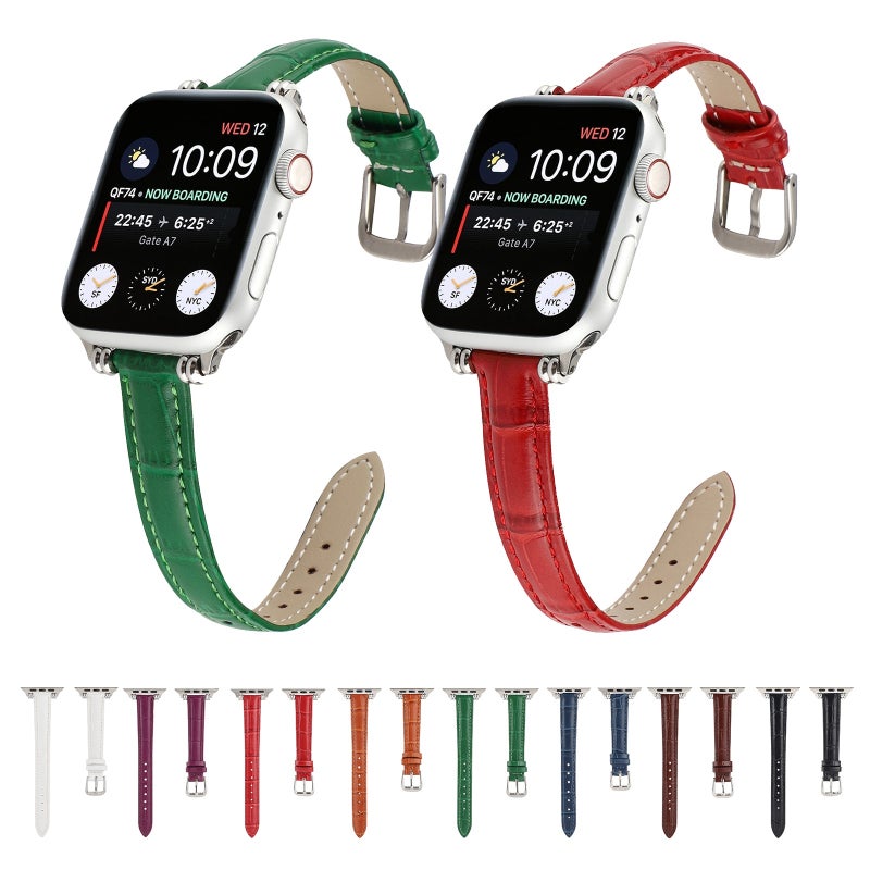 Bamboo Joint with Beads Leather Watch Band Watch Band For Apple Watch Series 9&8&7 41mm / SE 3&SE 2&6&SE&5&4 40mm / 3&2&1 38mm(White)