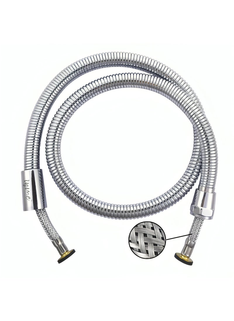 inme Inme 304 Grade Stainless Steel Shower Hose Flexible Pipe for Health FaucetJet Spray Handshower hoses with Stainless Steel Braided for High Pressure 1 Meter  - Image 1