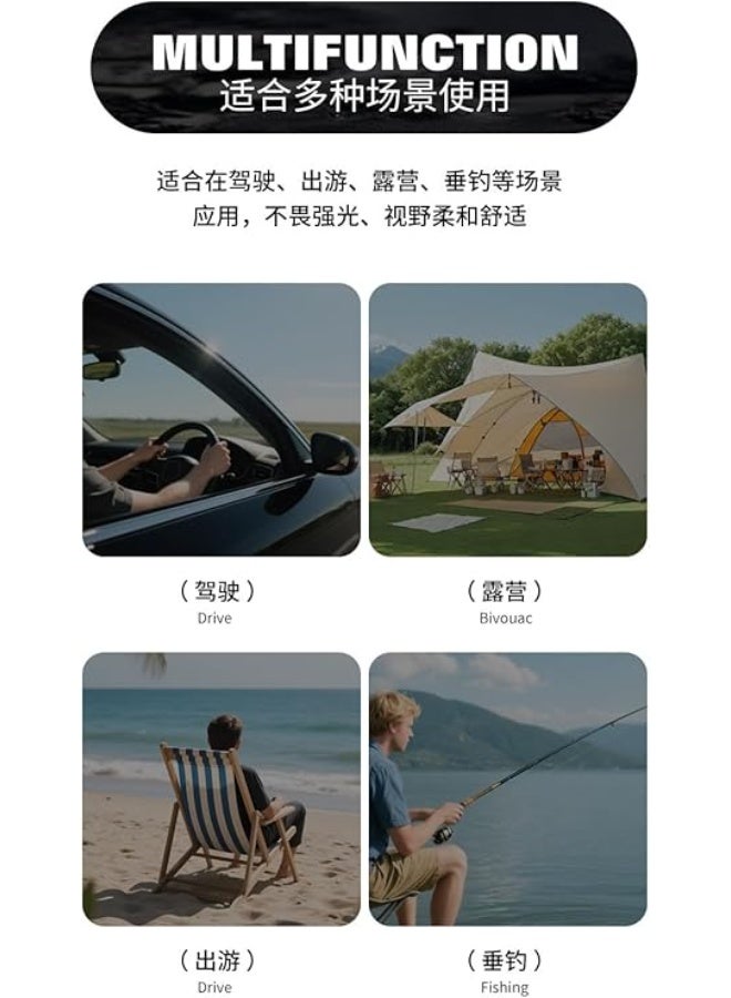 شوداي نظارات شمس خفيفة الوزن بعدسات مستقطبة دائرية قابلة للتعديل بـ9 مستويات تأقلم من شو داي، 1-9 تروس - Image 3