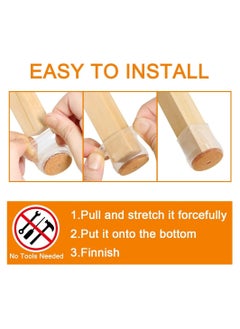 Bukela 24 Pack Chair Leg Floor Protectors, for Hardwood Floor Silicone Covers, Protect Wood Floor Tile Floor Scratches Felt Pads Furniture Leg Covers No Noise (Fit: 0.9" - 1.29")  - Image 4