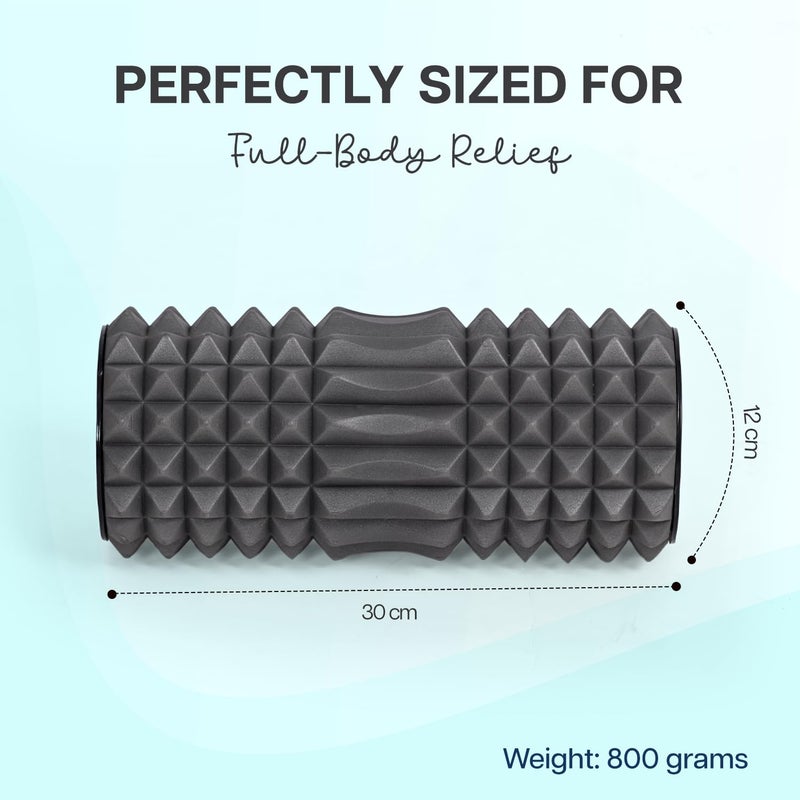 WISELIFE Eco-Friendly Spikes Foam Roller | Premium Eva Foam | Light Weight & Travel-Friendly Foam Roller for Relieve Muscle Tightness, Soreness & Inflammation (Silver) - Image 2