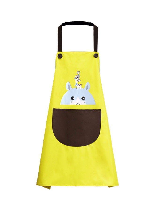 NIBEMINENT Waterproof Cartoon Cooking Apron Yellow/Brown