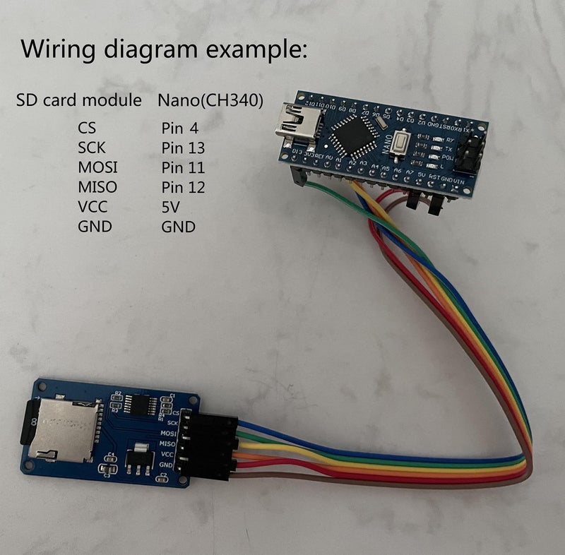 Wishiot 5pcs SD Card Module Mini TF Card Reader Sensor with SPI Interface Onboard Level Conversion +1pc 40P Male to Female Dupont Cable for Arduino Mega2560 Nano ESP8266 ESP32 Wemos D1 Mini - Image 4
