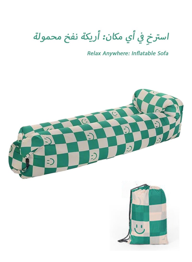 Generic Outdoor Inflatable Sofa – Foldable Air Lounger with Built-in Pillow, Heavy-Duty Oxford Fabric, Portable for Camping, Garden, and Travel Use  - Image 1