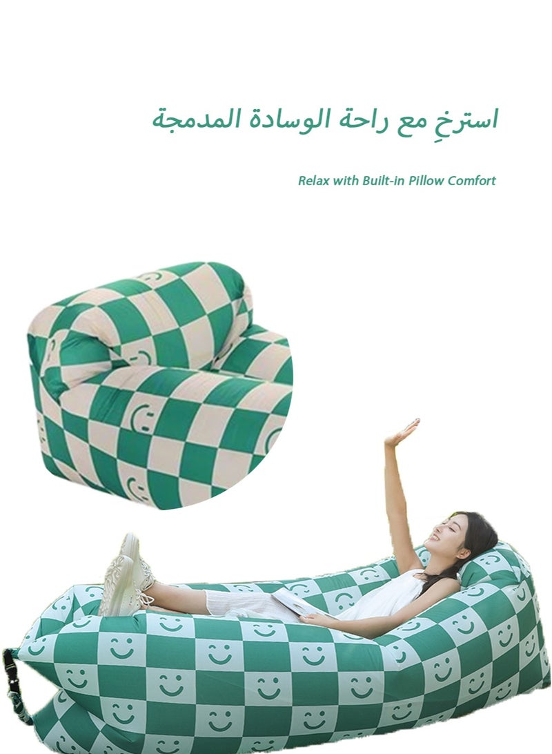 Generic Outdoor Inflatable Sofa – Foldable Air Lounger with Built-in Pillow, Heavy-Duty Oxford Fabric, Portable for Camping, Garden, and Travel Use  - Image 4