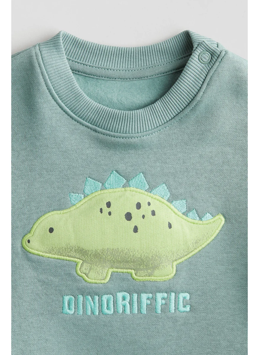 اتش اند ام Motif-Detail Sweatshirt
