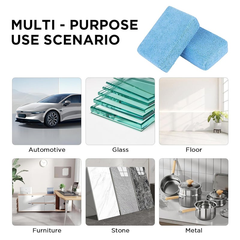 أوتو كير مجموعة Autocare المكونة من 10 قطع من وسادات تطبيق الشمع للسيارات، مستطيلة الشكل من الإسفنج، درجة ممتازة من ألياف المايكروفايبر - Image 5
