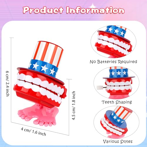 Drayear 12 Pcs Wind Up Teeth Chattering Toys Novelty Wind Up Walking Teeth Chomping Teeth with Eyes and Feet for Kids Birthday Halloween Christmas Party Favors Novelty Gag Gifts - Image 5