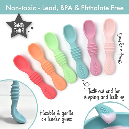 PrimaStella Silicone Chew Spoon Set for Babies and Toddlers | Safety Tested | BPA Free | Microwave, Dishwasher and Freezer Safe - Image 2