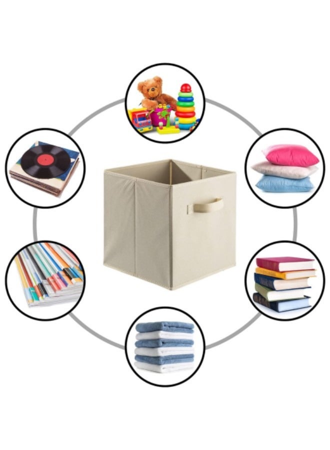 Storage Bins, Foldable Fabric Storage Cubes And Cloth Storage Organizer Drawer For Closet And Toys Storage,4 Pack Beige  - Image 4