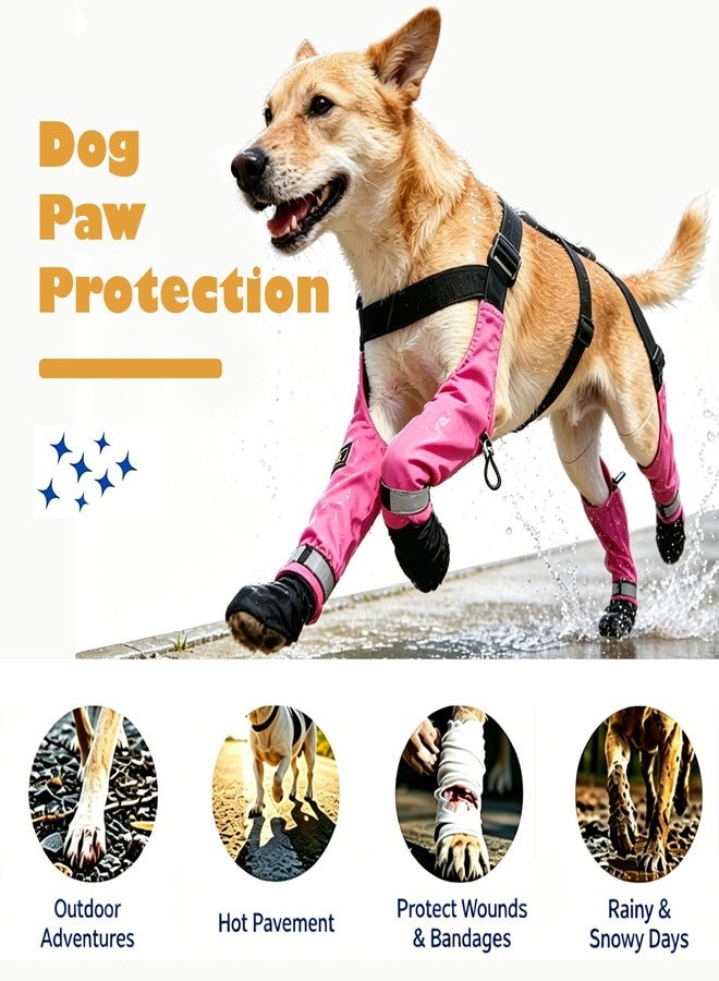 yucca Rubber Dog Boots for Paws, Easy-On Pet Suspender Boot Leggings, Anti Slip Dog Socks, Reusable Waterproof Dogs Booties, Protect Paws from Rain, Snow, Slush, and Snow Melt - Image 2