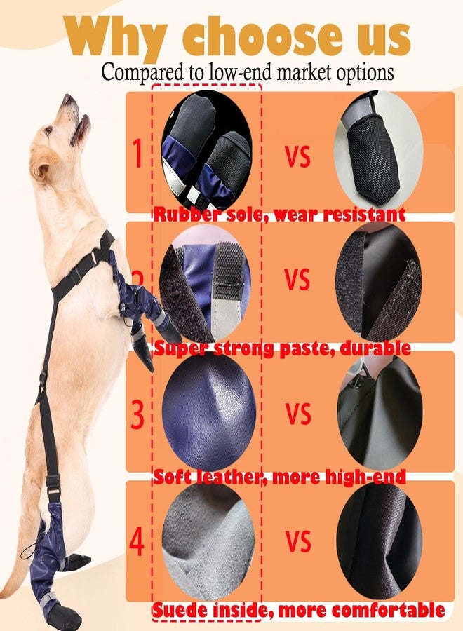 yucca Rubber Dog Boots for Paws, Easy-On Pet Suspender Boot Leggings, Anti Slip Dog Socks, Reusable Waterproof Dogs Booties, Protect Paws from Rain, Snow, Slush, and Snow Melt - Image 4