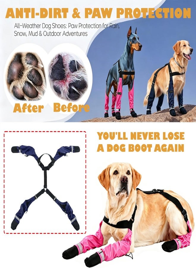 yucca Rubber Dog Boots for Paws, Easy-On Pet Suspender Boot Leggings, Anti Slip Dog Socks, Reusable Waterproof Dogs Booties, Protect Paws from Rain, Snow, Slush, and Snow Melt - Image 5