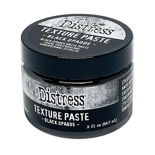 Tim Holtz Ranger Tim Holtz Distress Texture Paste-Black Opaque, 3 fl oz Jar - Image 1