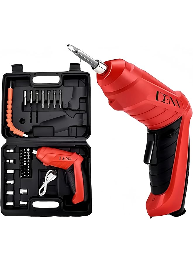 Denx Drill Driver Kit Mini Adjustable Cordless Rechargeable Electric Screwdriver Set For Diy Project Suitable For Home Speed Of 250 Rpm 70 Minutes Working Hours 1300Mah Battery Dx2502 - Image 2