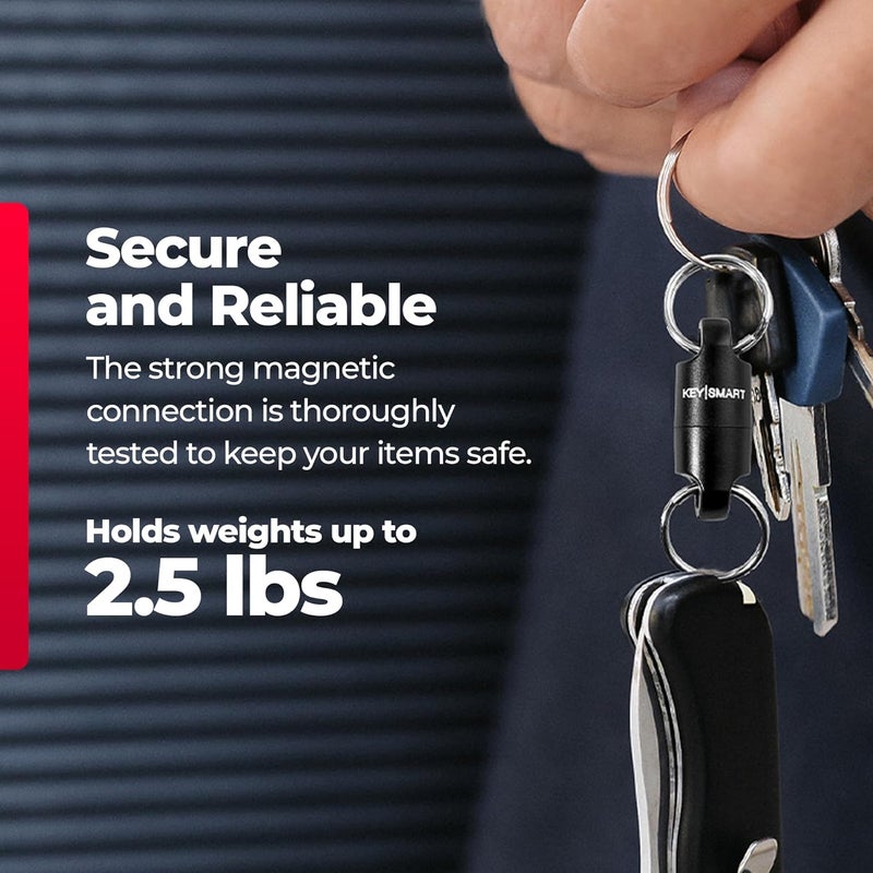 key smart KeySmart MagConnect Magnetic Key Holder for Purse, Key Chains for Car Keys - Detachable Key Ring Quick Release Keychain - Image 4