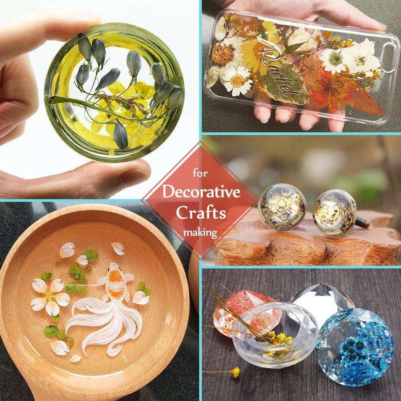 DecorRom UV Resin Transparent, Crystal Clear Hard UV Glue for Jewelry Making & DIY Crafts â€“ Solar Cure Epoxy Kit, Low Odor, Sunlight & UV Lamp Activated (120G) - Image 5