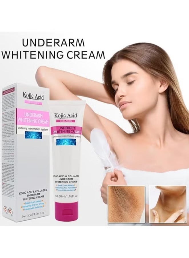Kojic Acid Skin Lightening Cream, Underarm Cream, Intimate Area Dark Spot Remover, for Body, Underarms, Armpit, Knees, Legs and Inner Thigh Cream for Acanthosis Nigricans, Non-Greasy - Image 2
