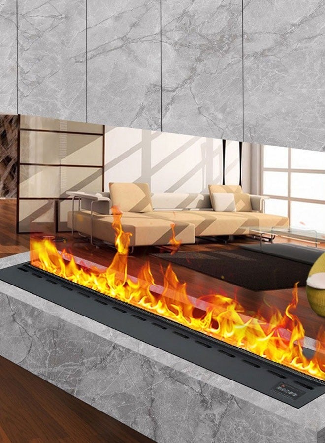 3D intelligent atomization fireplace, home decoration wall mounted stove, electronic steam humidifier simulation flame embedded - Image 1